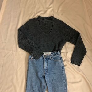 Charlotte Russe gray knitted sweater